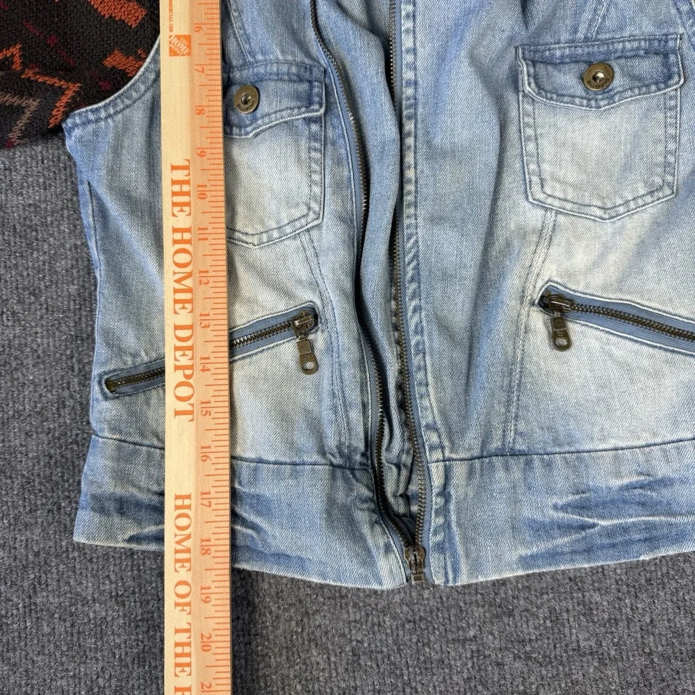 Vintage Billabong Denim Jacket Sweater Knit Sleeves Women's Small S‎ Surfer
